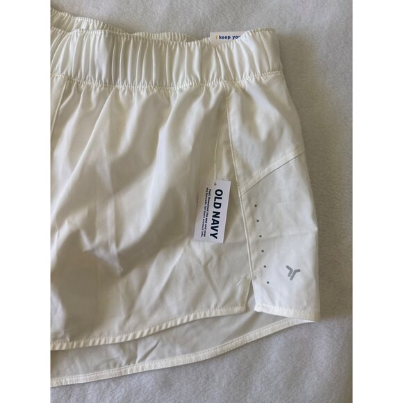 Old Navy NEW size SMALL White Lined Active shorts Quick Dry - Picture 3 of 5